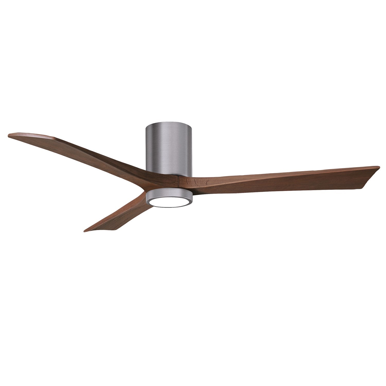Hlk Three-Blade Flush Mount Paddle Fan In Brushed Pewter Finish