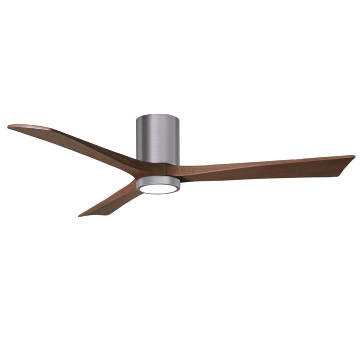 Hlk Three-Blade Flush Mount Paddle Fan In Brushed Pewter Finish