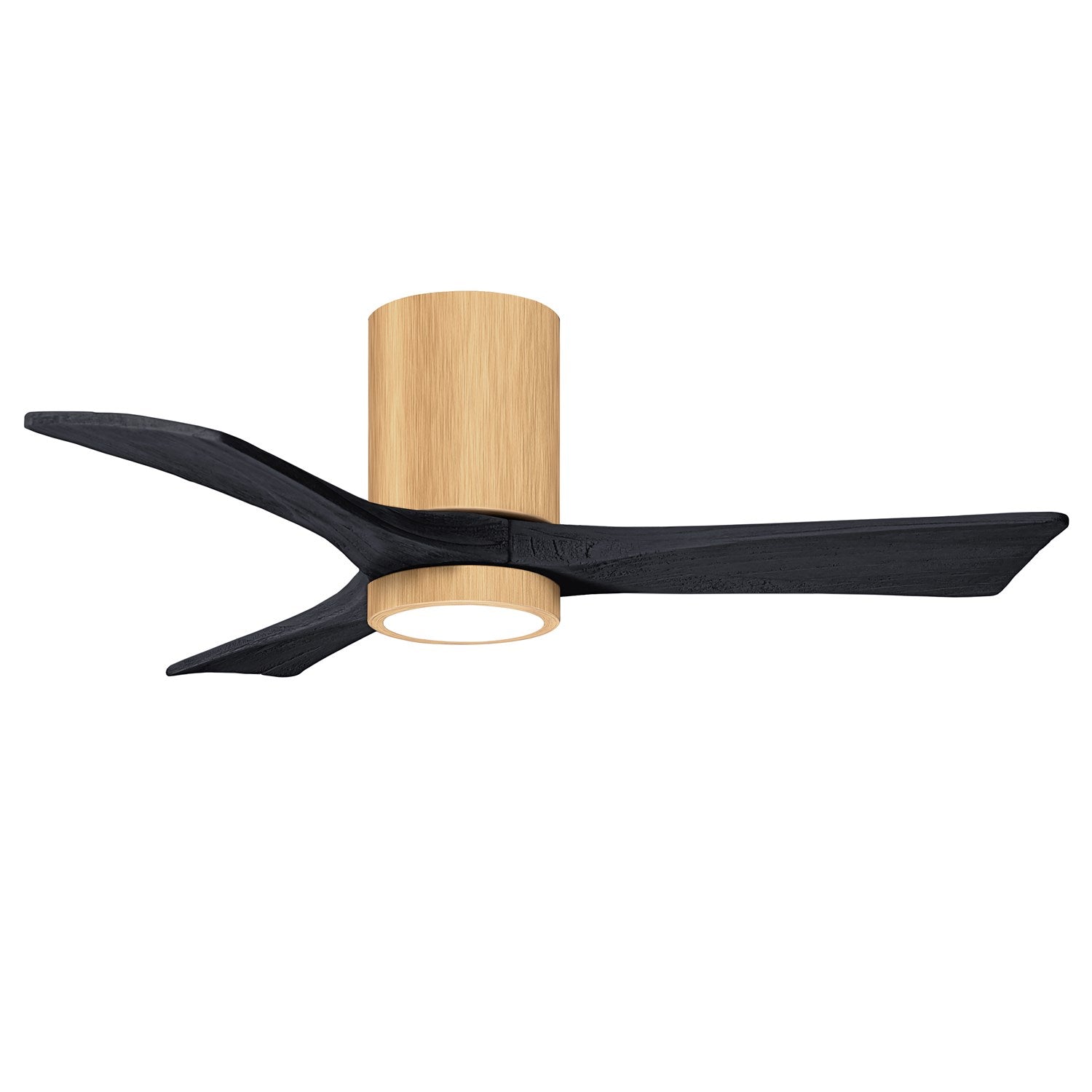 Hlk Three-Blade Flush Mount Paddle Fan In Brushed Pewter Finish