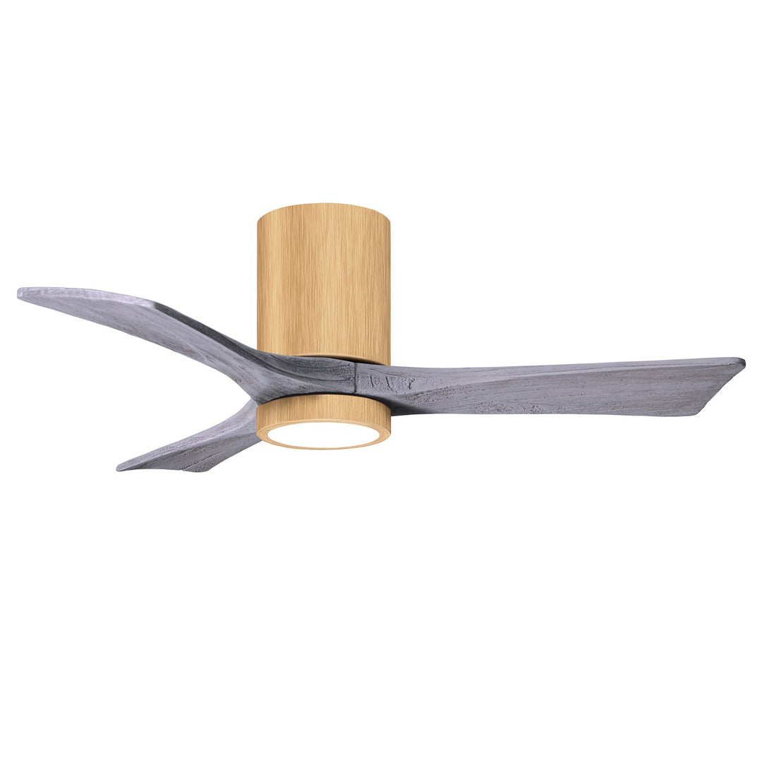 Hlk Three-Blade Flush Mount Paddle Fan In Brushed Pewter Finish