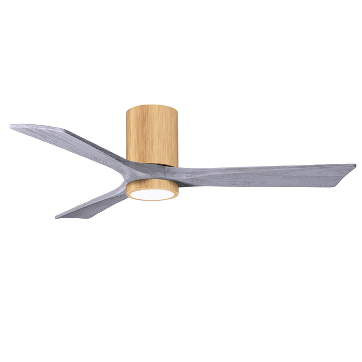 Hlk Three-Blade Flush Mount Paddle Fan In Brushed Pewter Finish