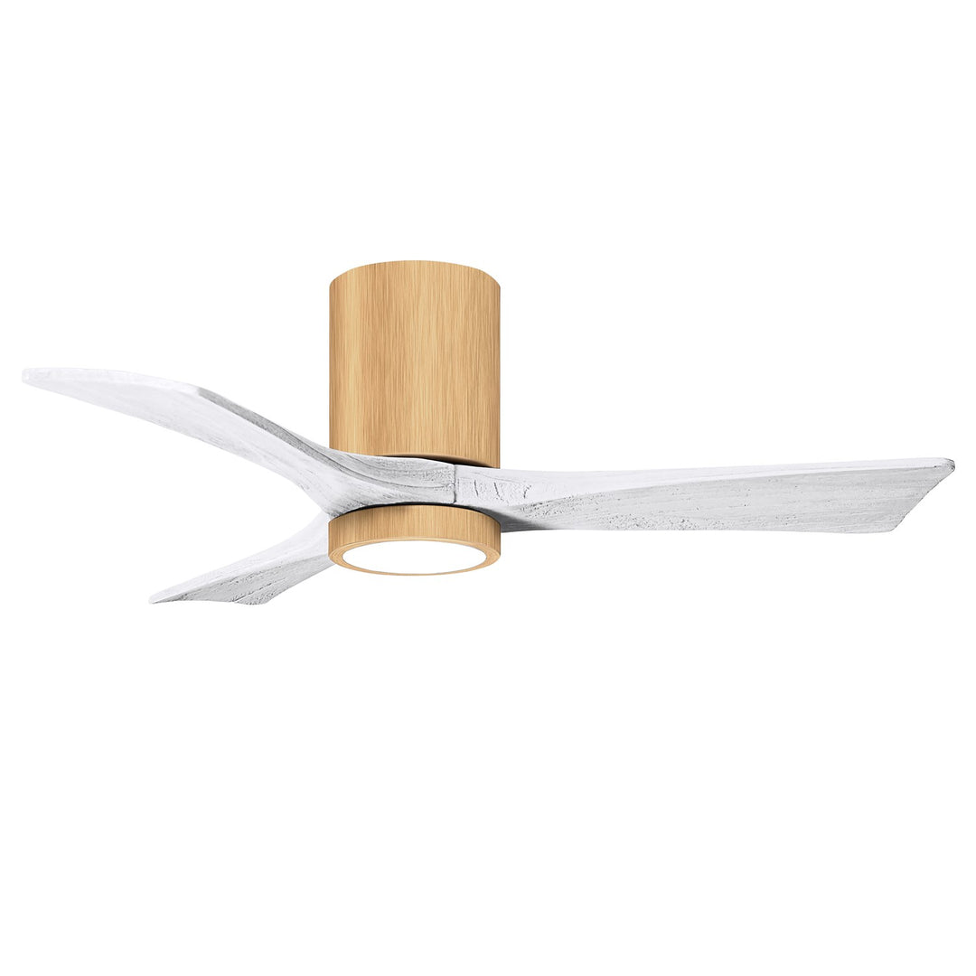 Hlk Three-Blade Flush Mount Paddle Fan In Brushed Pewter Finish