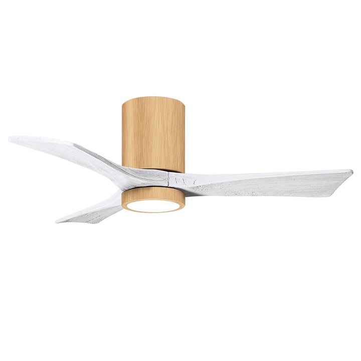 Hlk Three-Blade Flush Mount Paddle Fan In Brushed Pewter Finish