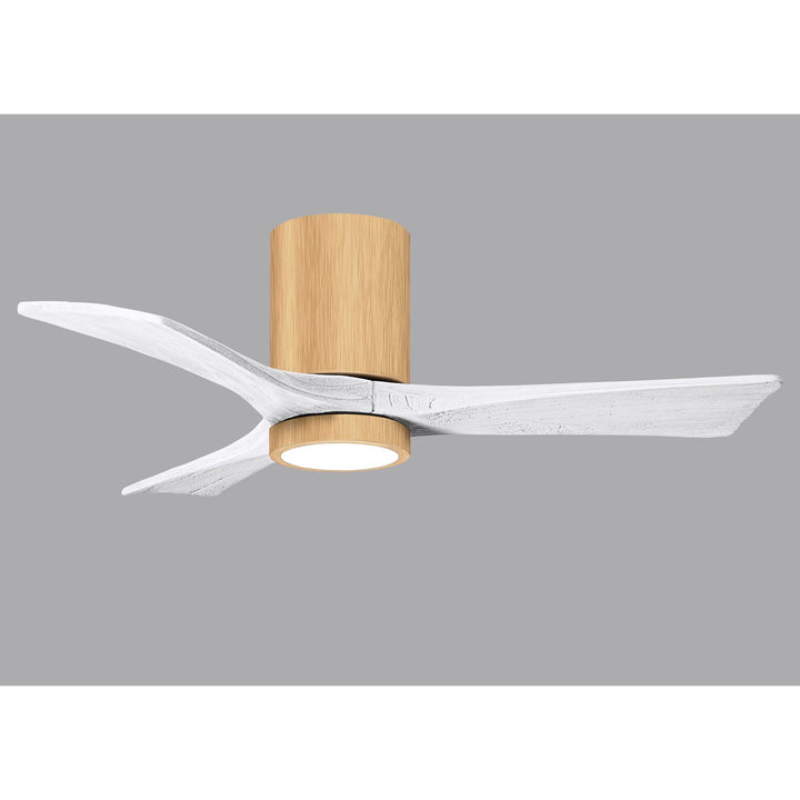 Hlk Three-Blade Flush Mount Paddle Fan In Brushed Pewter Finish
