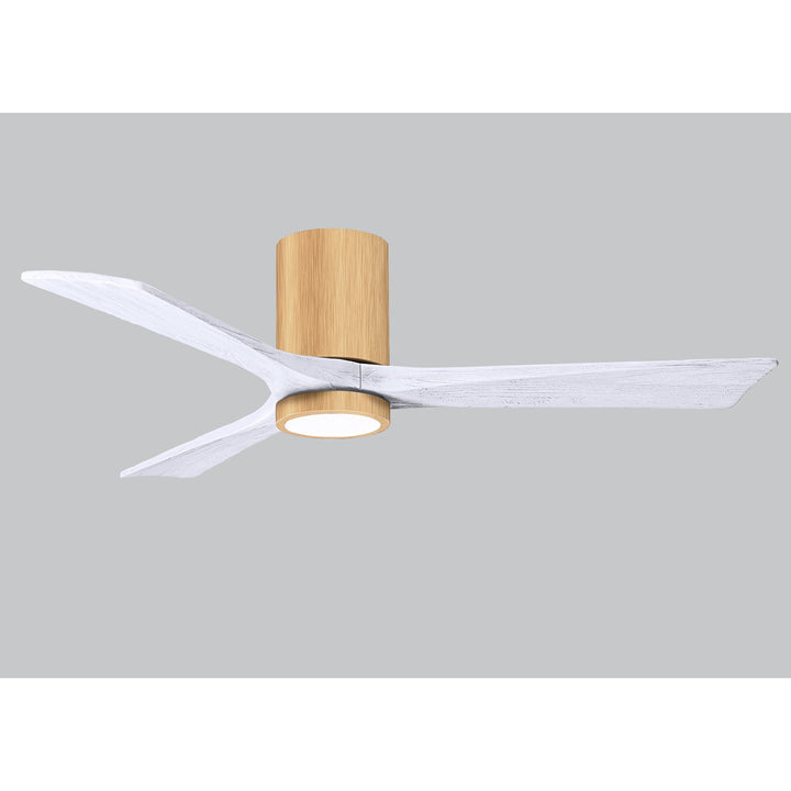 Hlk Three-Blade Flush Mount Paddle Fan In Brushed Pewter Finish