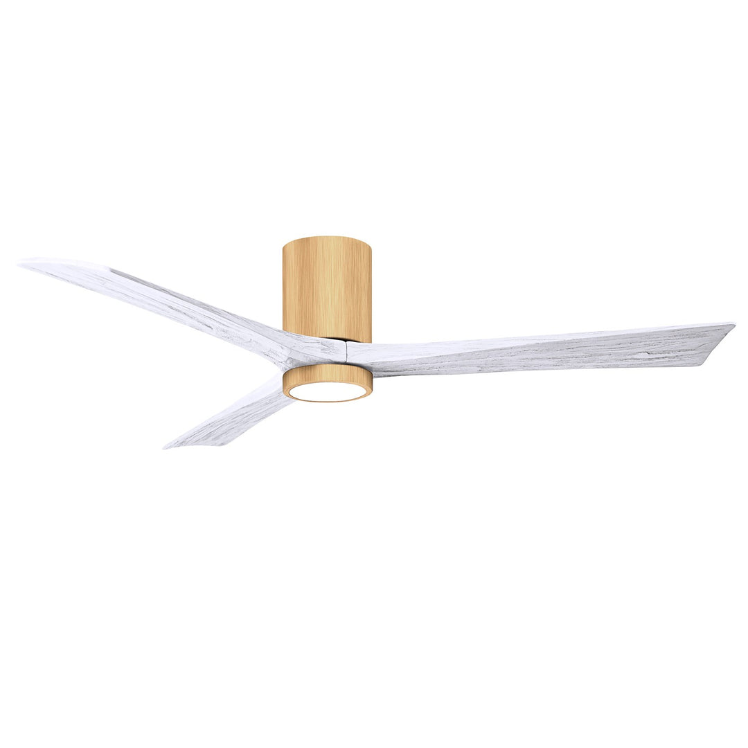 Hlk Three-Blade Flush Mount Paddle Fan In Brushed Pewter Finish