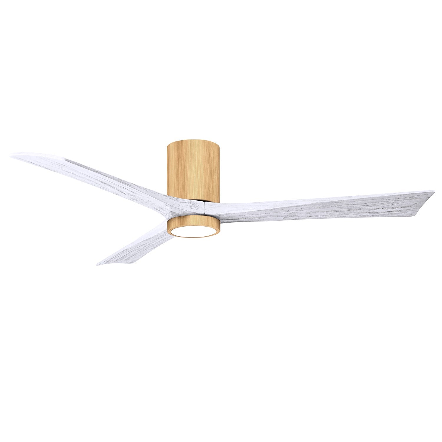 Hlk Three-Blade Flush Mount Paddle Fan In Brushed Pewter Finish