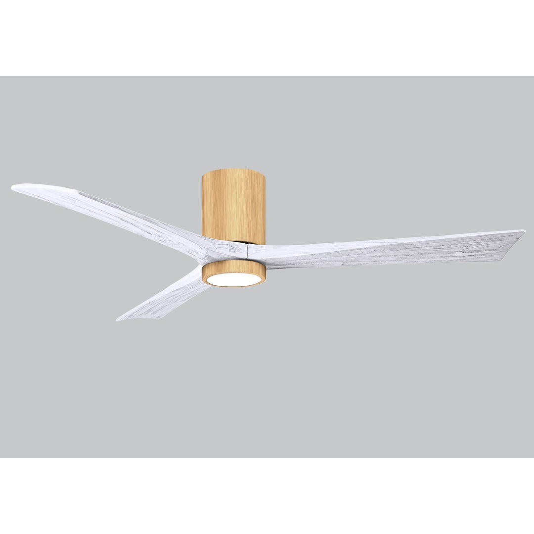 Hlk Three-Blade Flush Mount Paddle Fan In Brushed Pewter Finish