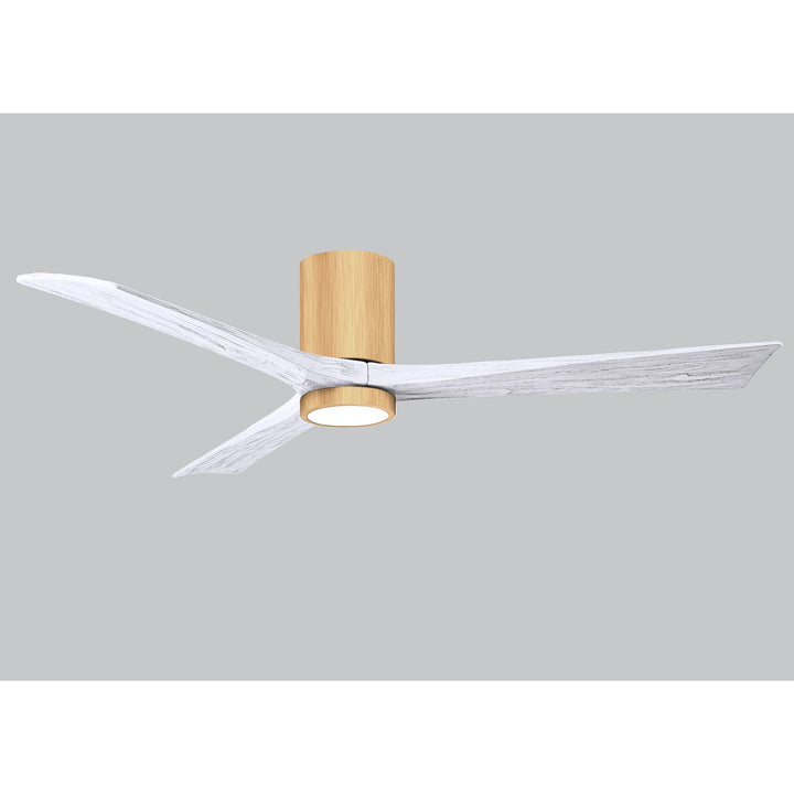 Hlk Three-Blade Flush Mount Paddle Fan In Brushed Pewter Finish
