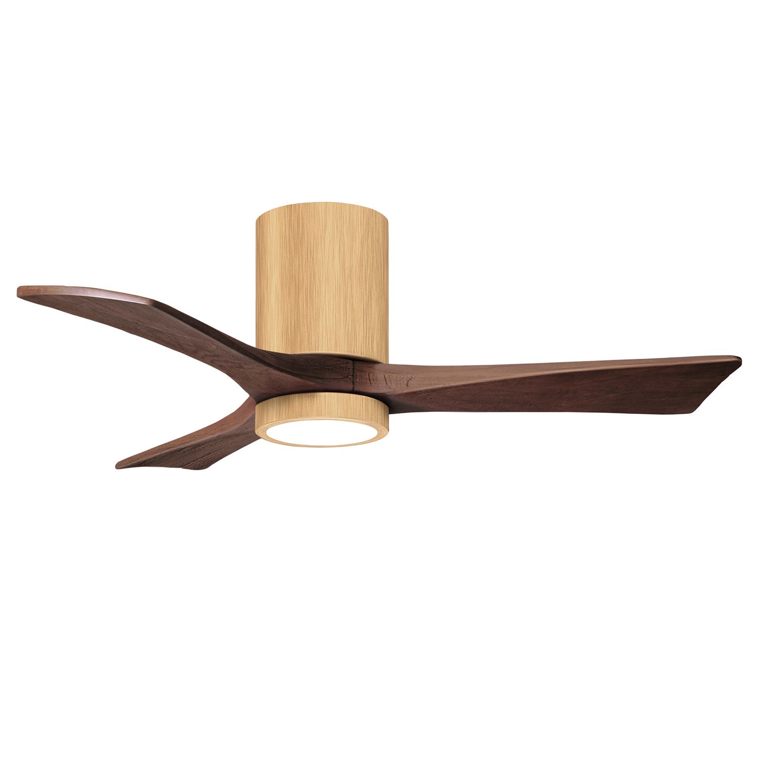 Hlk Three-Blade Flush Mount Paddle Fan In Brushed Pewter Finish
