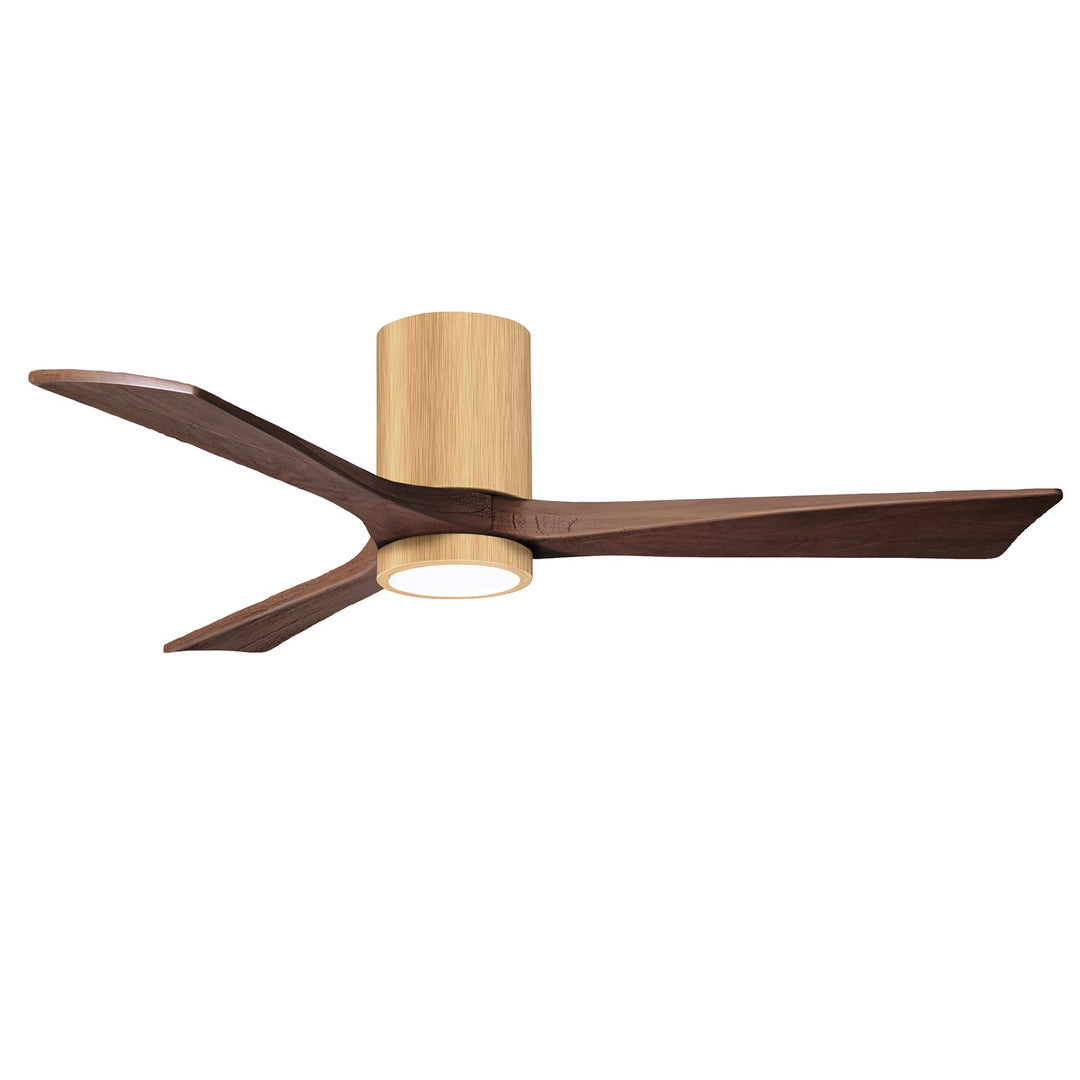 Hlk Three-Blade Flush Mount Paddle Fan In Brushed Pewter Finish