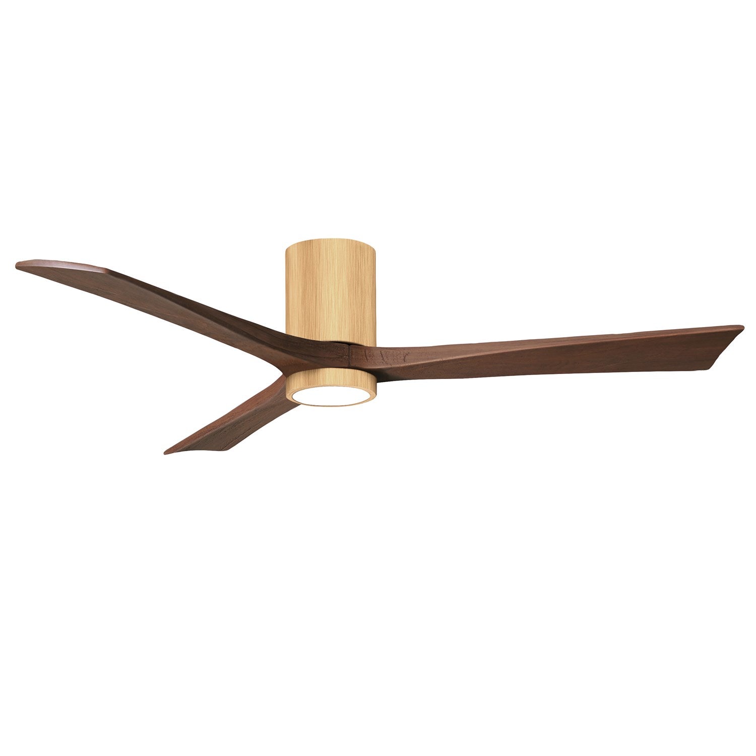Hlk Three-Blade Flush Mount Paddle Fan In Brushed Pewter Finish