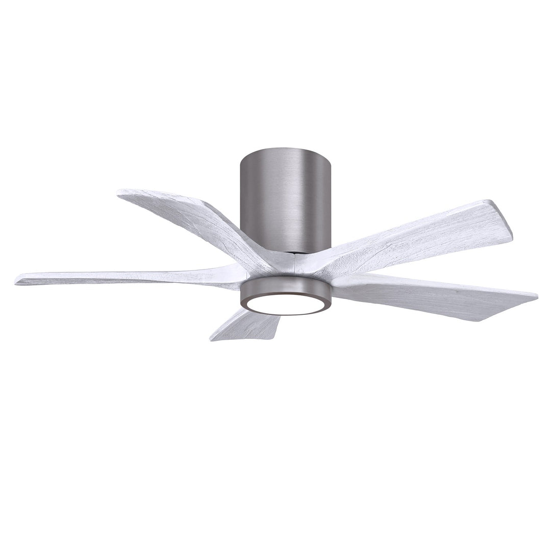Ir5Hlk Five-Blade Flush Mount Paddle Fan In Brushed Pewter Finish