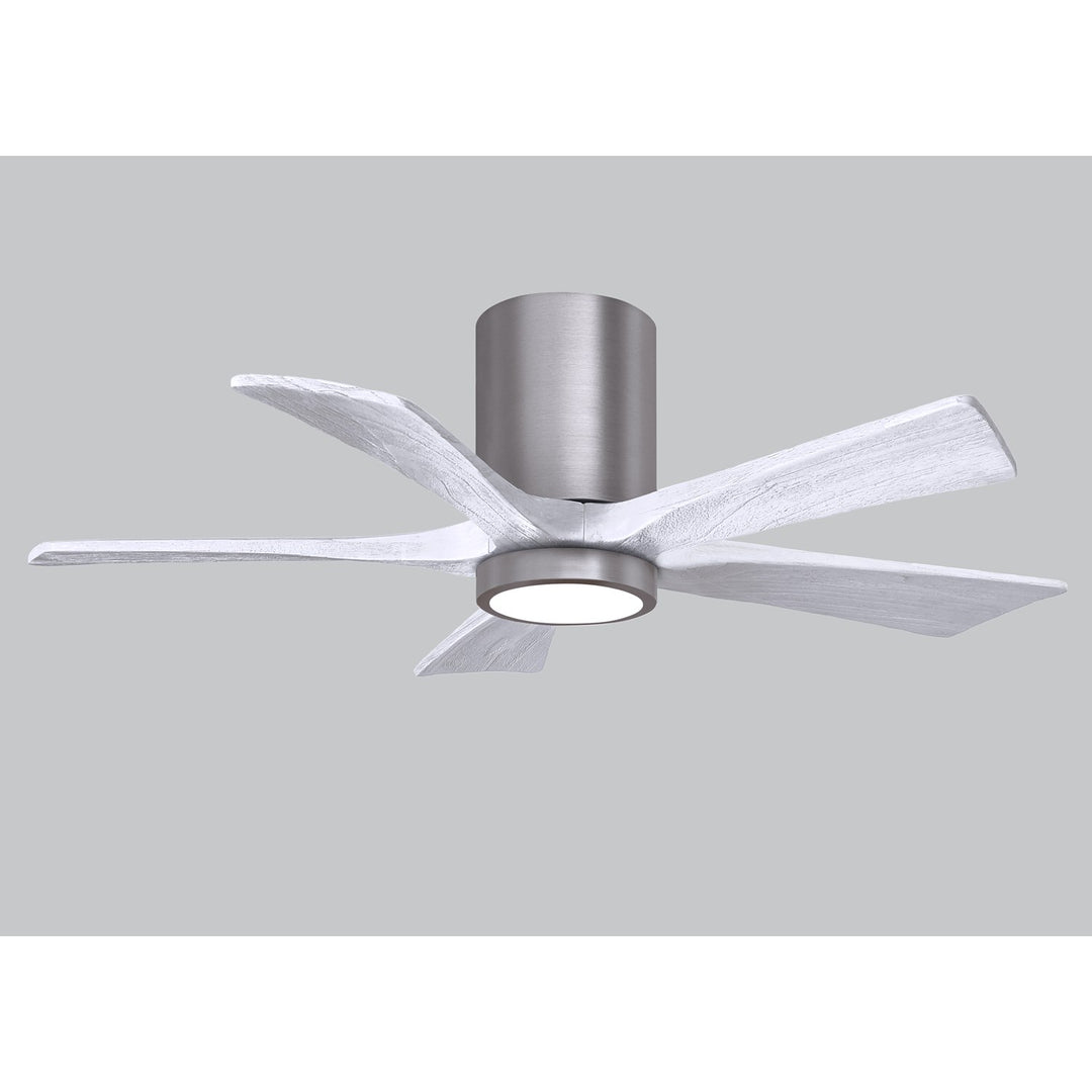 Ir5Hlk Five-Blade Flush Mount Paddle Fan In Brushed Pewter Finish