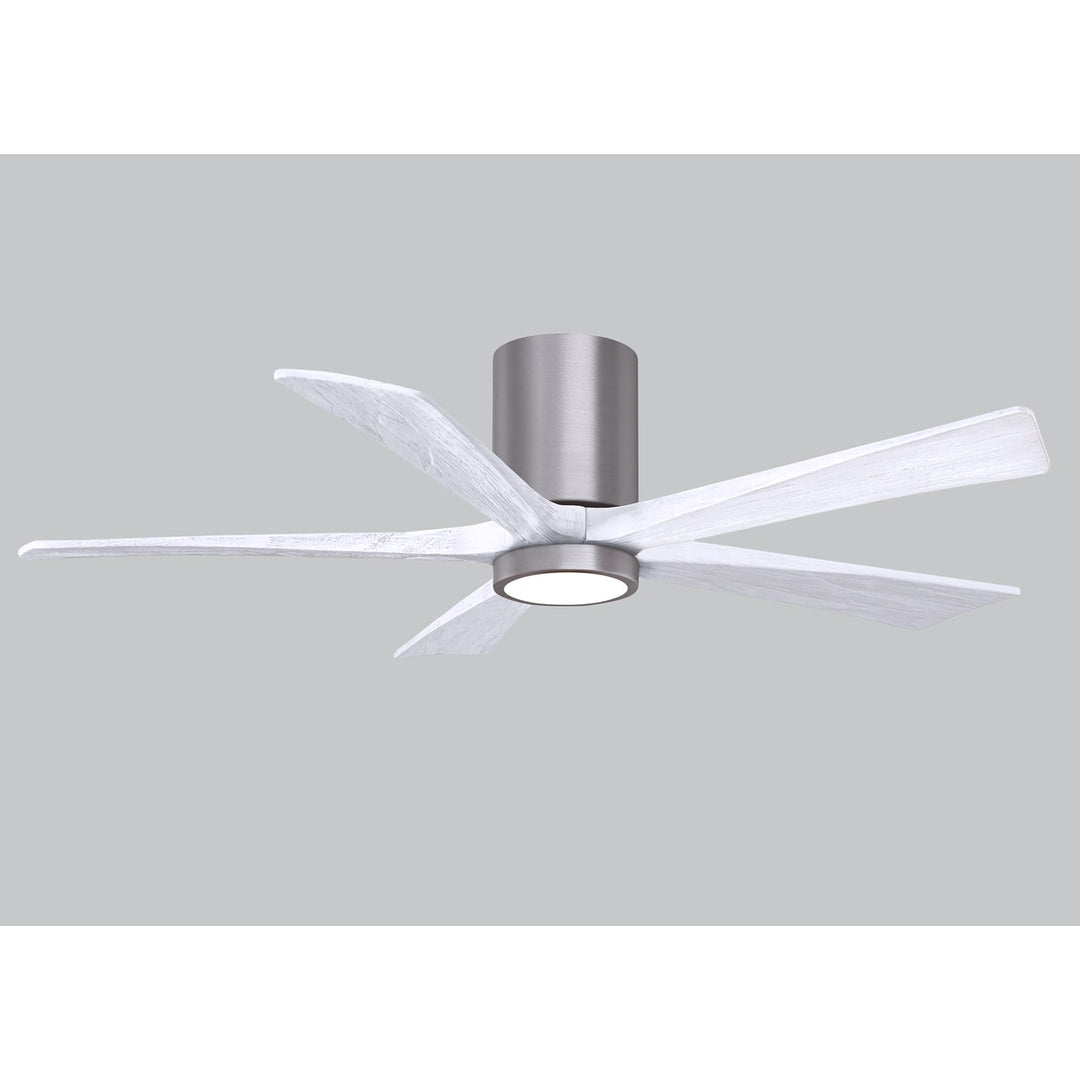 Ir5Hlk Five-Blade Flush Mount Paddle Fan In Brushed Pewter Finish