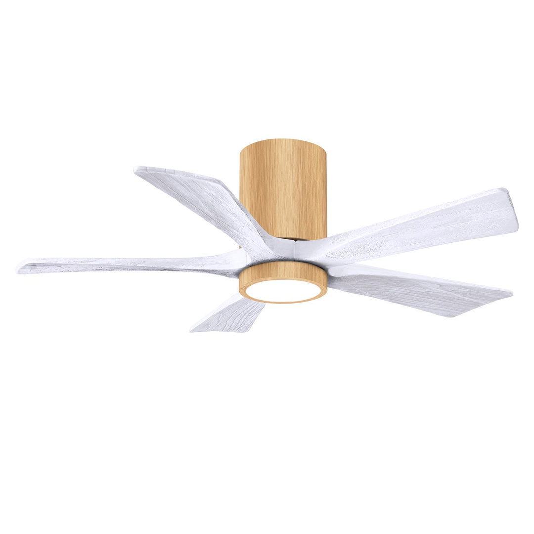 Ir5Hlk Five-Blade Flush Mount Paddle Fan In Light Maple Finish by Matthews Fan Company
