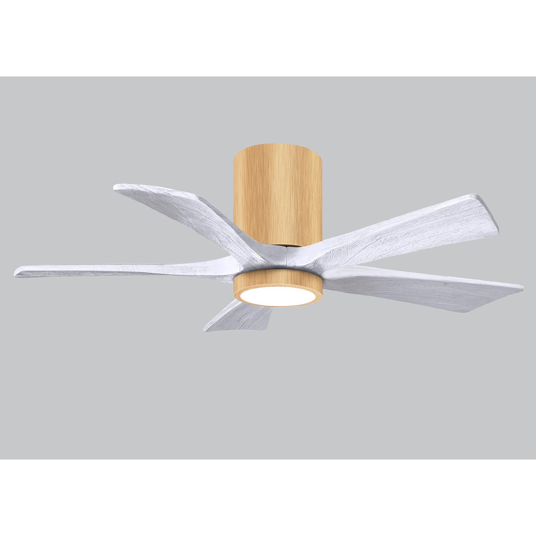 Ir5Hlk Five-Blade Flush Mount Paddle Fan In Light Maple Finish