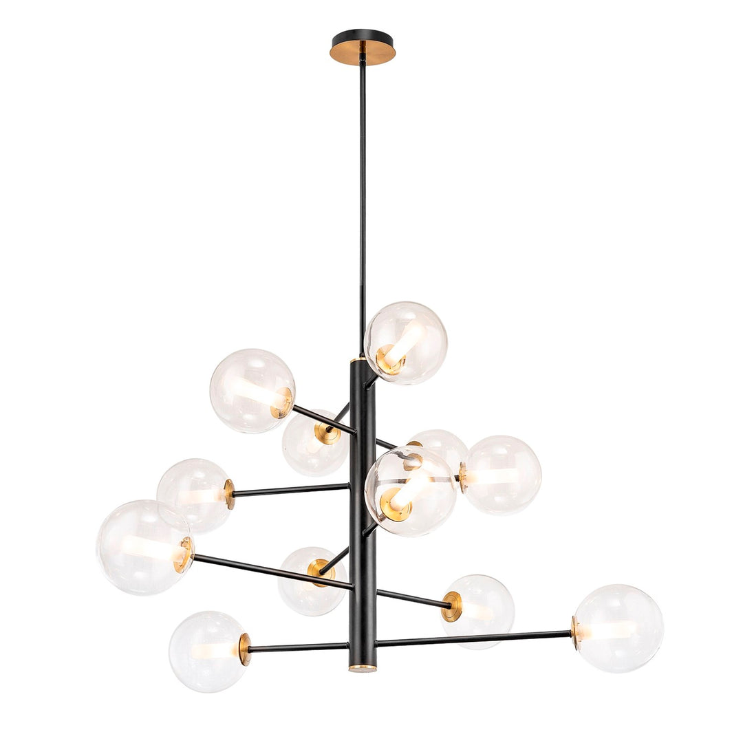Collection 12-Light Chandelier Black And Brushed Brass by Artcraft