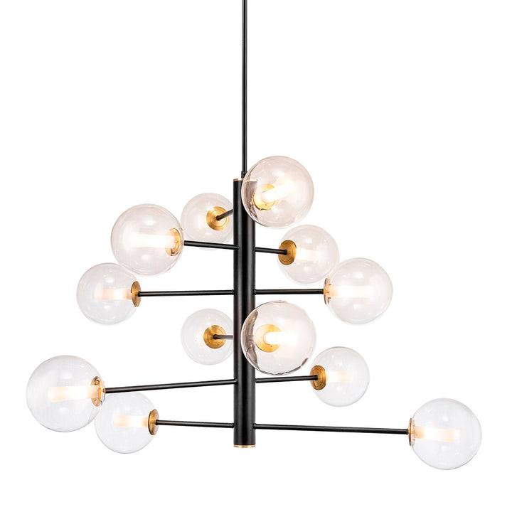 Collection 12-Light Chandelier Black And Brushed Brass