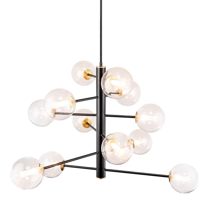 Collection 12-Light Chandelier Black And Brushed Brass
