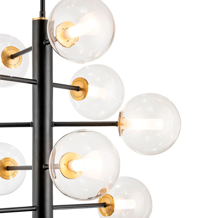 Collection 12-Light Chandelier Black And Brushed Brass