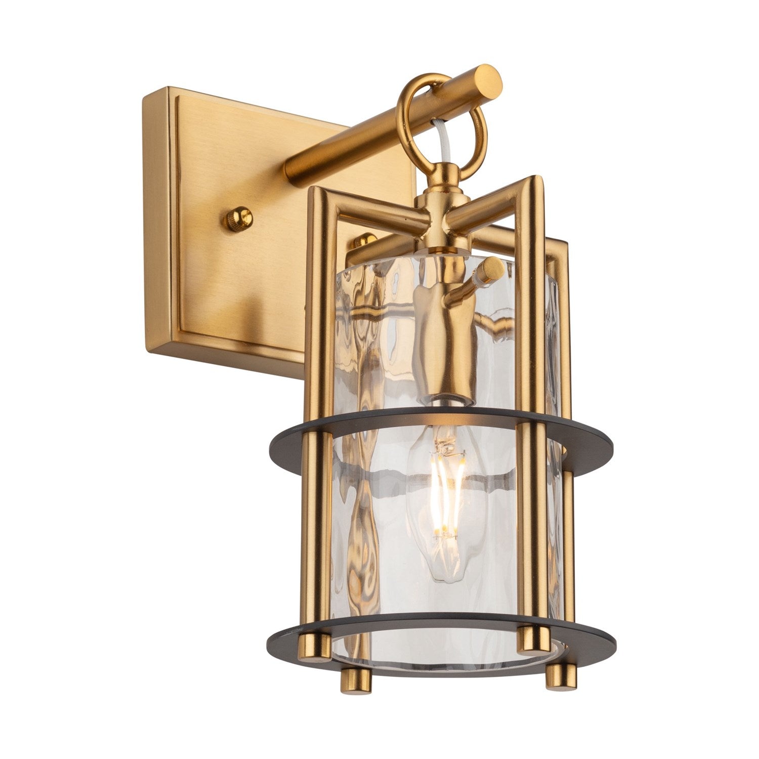 Collection 1-Light Sconce Brass & Black by Artcraft