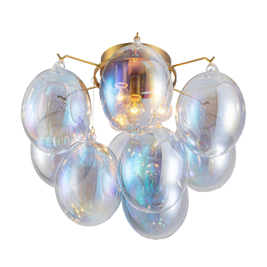 Collection 4-Light Semi-Flush Mount Iridescent And Brass by Artcraft