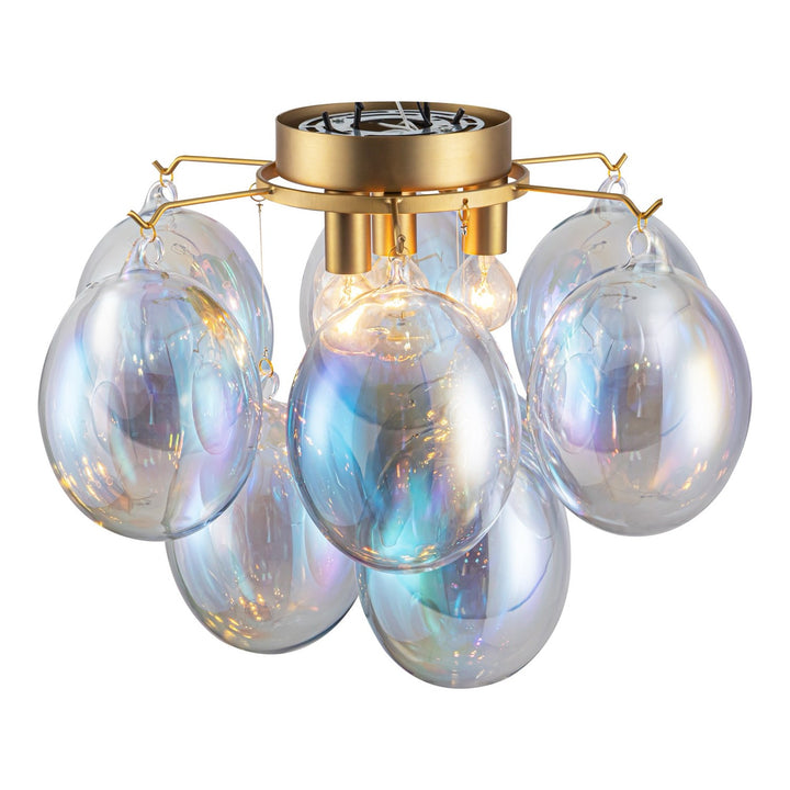 Collection 4-Light Semi-Flush Mount Iridescent And Brass