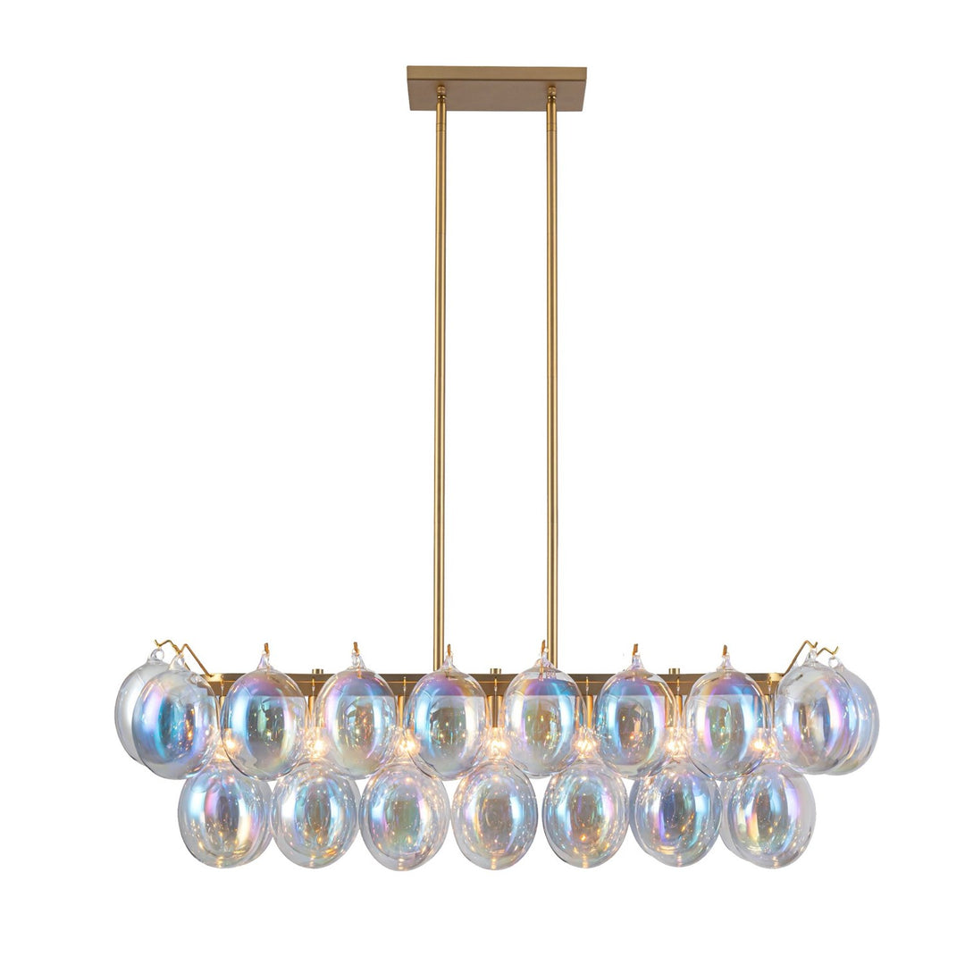 Collection 8-Light Island/Pool Table Iridescent And Brass