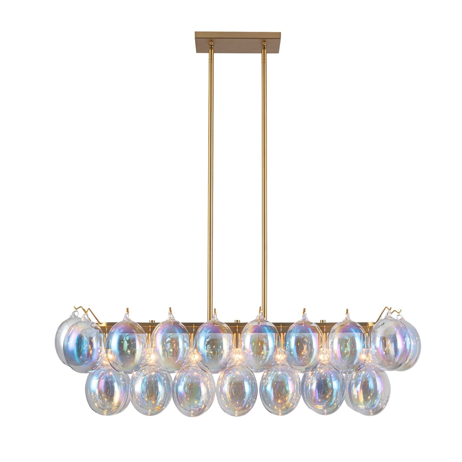 Collection 8-Light Island/Pool Table Iridescent And Brass