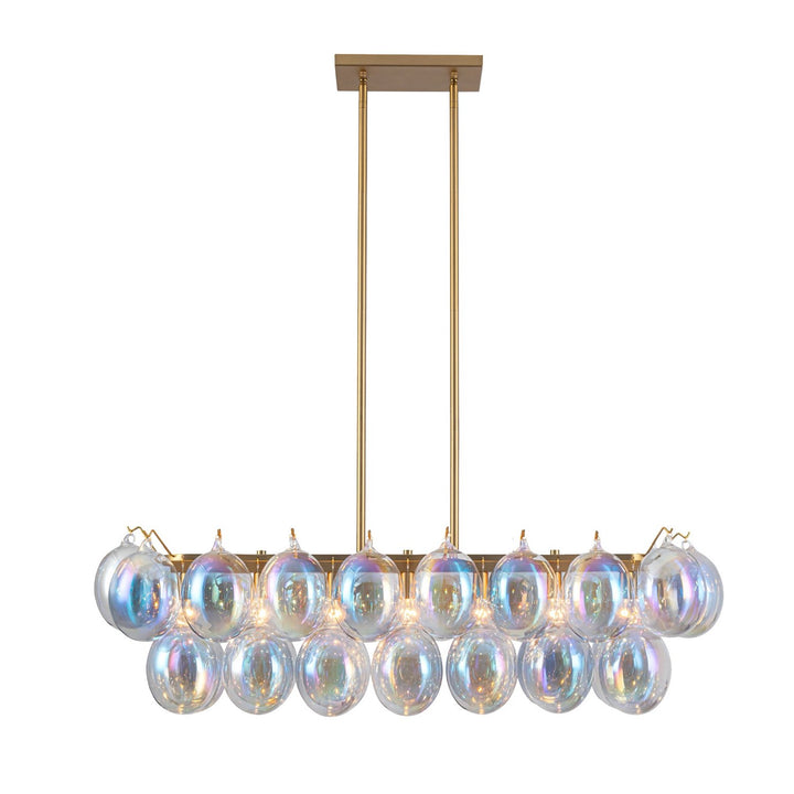 Collection 8-Light Island/Pool Table Iridescent And Brass