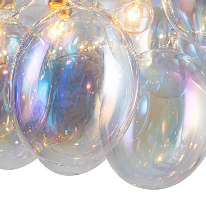 Collection 8-Light Island/Pool Table Iridescent And Brass