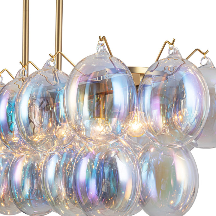 Collection 8-Light Island/Pool Table Iridescent And Brass