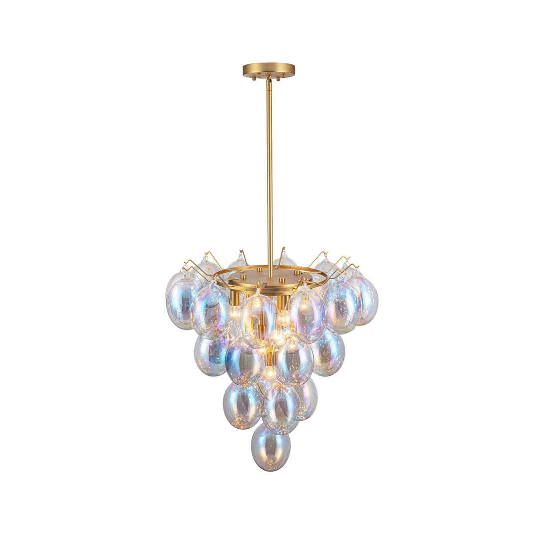 Collection 9-Light Chandelier Iridescent And Brass