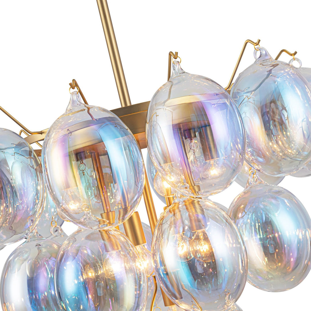 Collection 9-Light Chandelier Iridescent And Brass