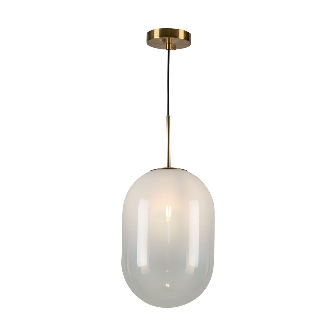 Collection 1-Light Pendant White And Brass by Artcraft