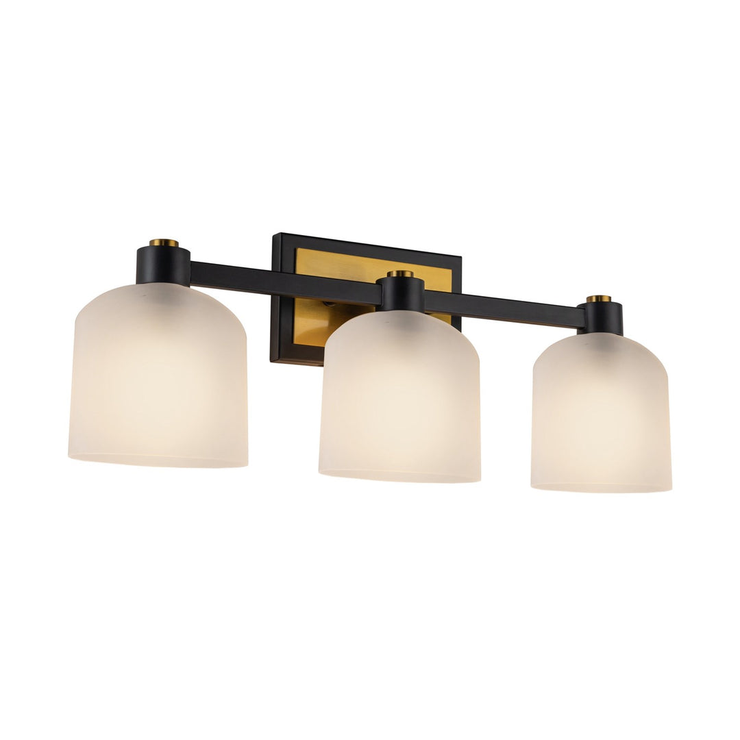 Collection 3-Light Bathroom Vanity Black And Brushed Brass by Artcraft