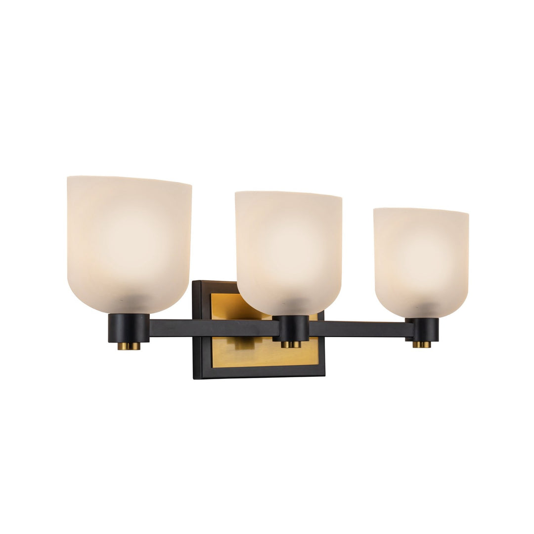 Collection 3-Light Bathroom Vanity Black And Brushed Brass