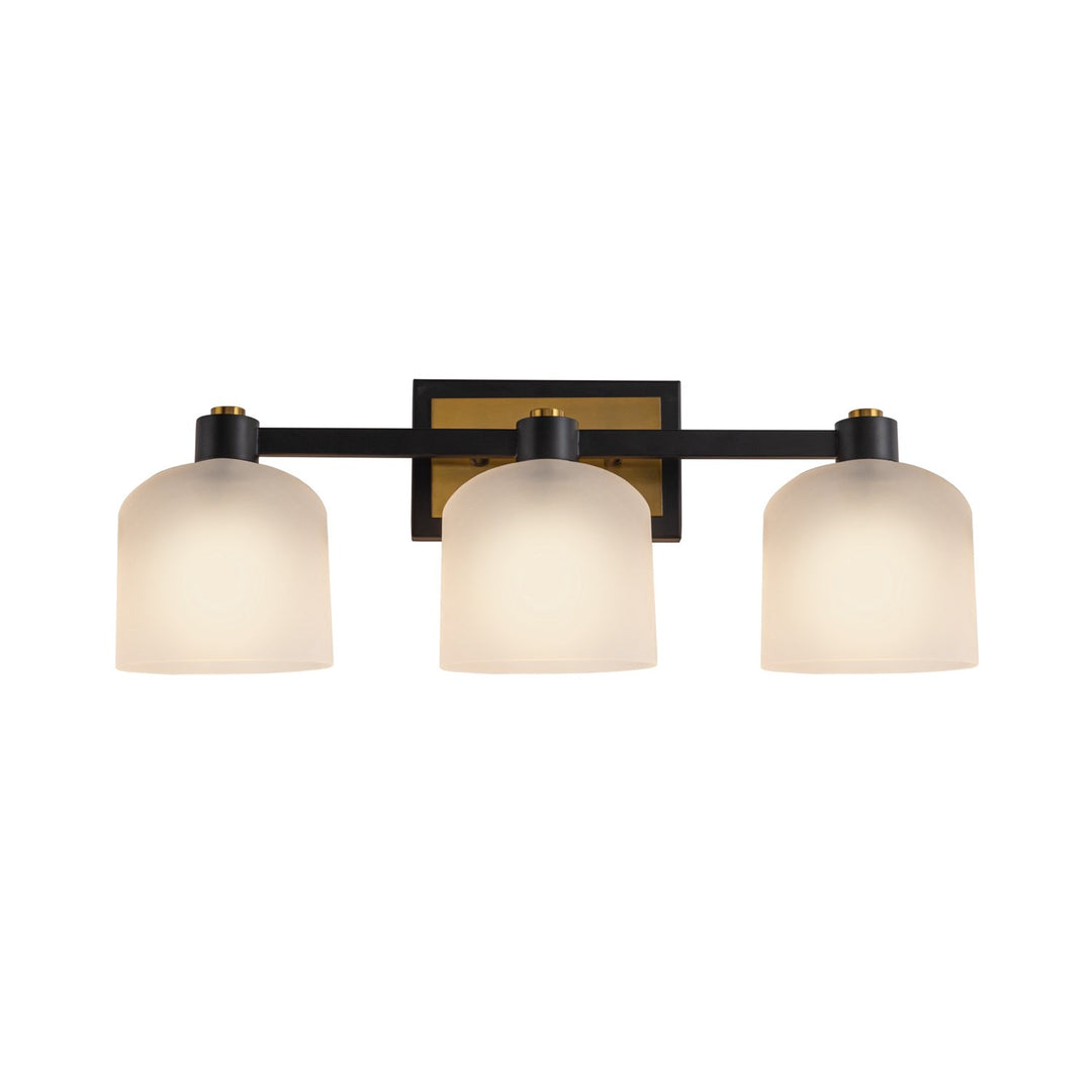 Collection 3-Light Bathroom Vanity Black And Brushed Brass