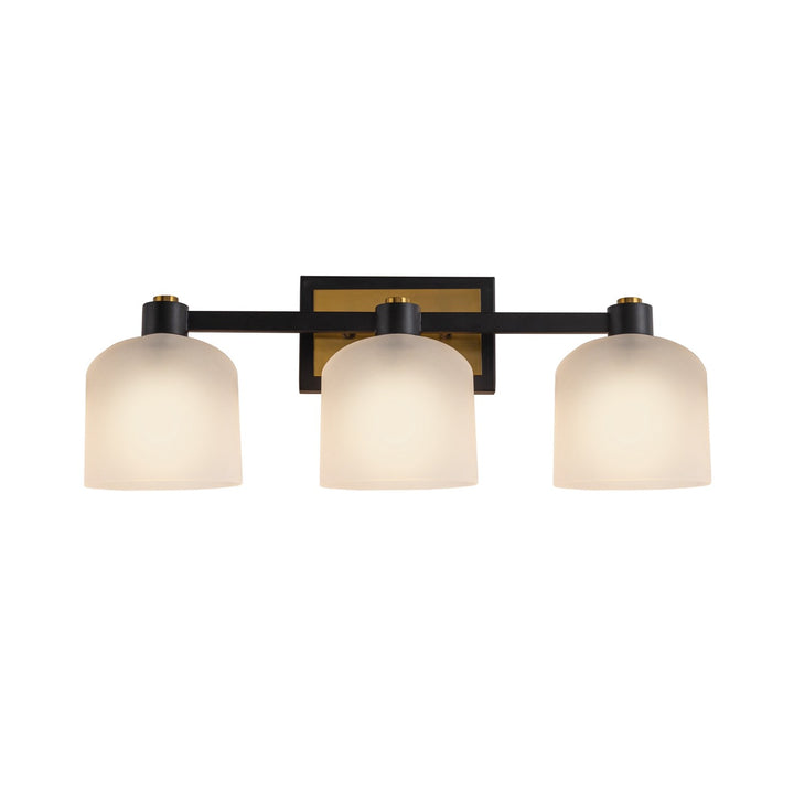 Collection 3-Light Bathroom Vanity Black And Brushed Brass