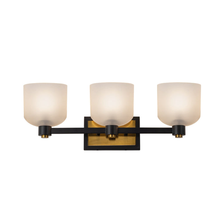 Collection 3-Light Bathroom Vanity Black And Brushed Brass