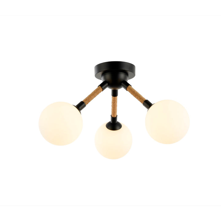 Collection 3-Light Semi-Flush Mount Black by Artcraft