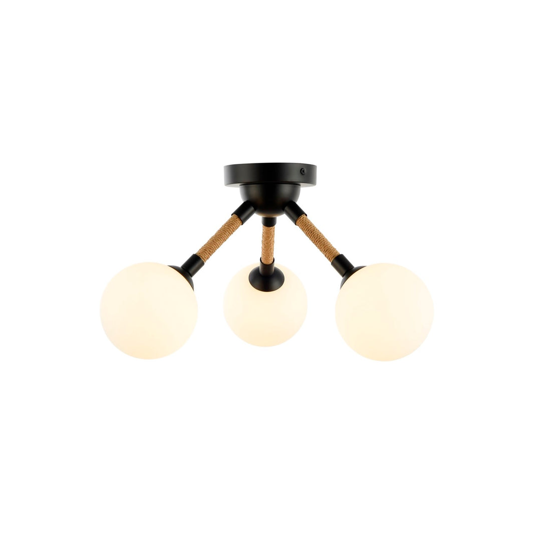 Collection 3-Light Semi-Flush Mount Black