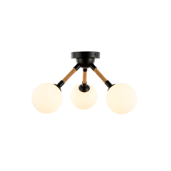 Collection 3-Light Semi-Flush Mount Black