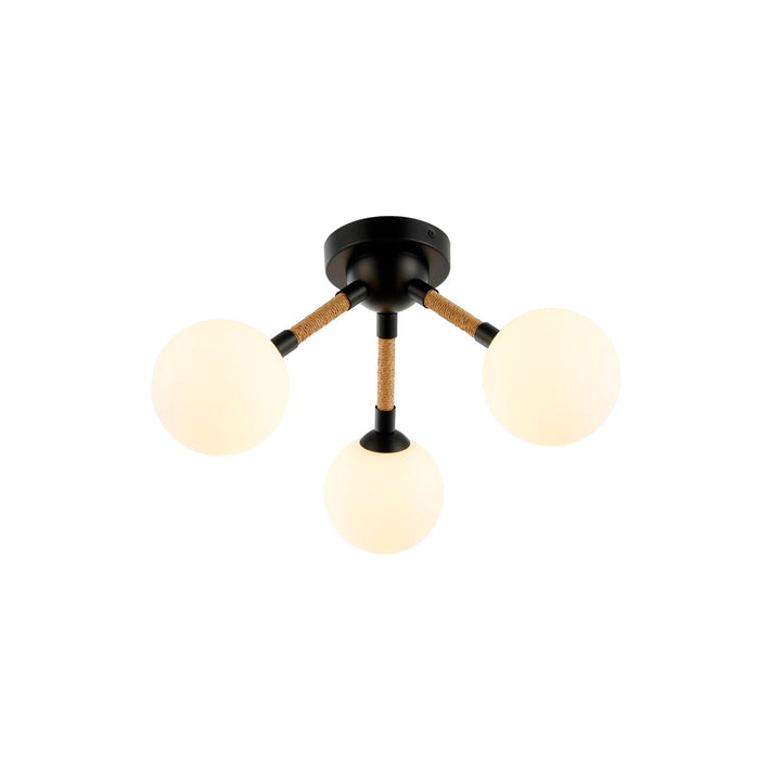 Collection 3-Light Semi-Flush Mount Black