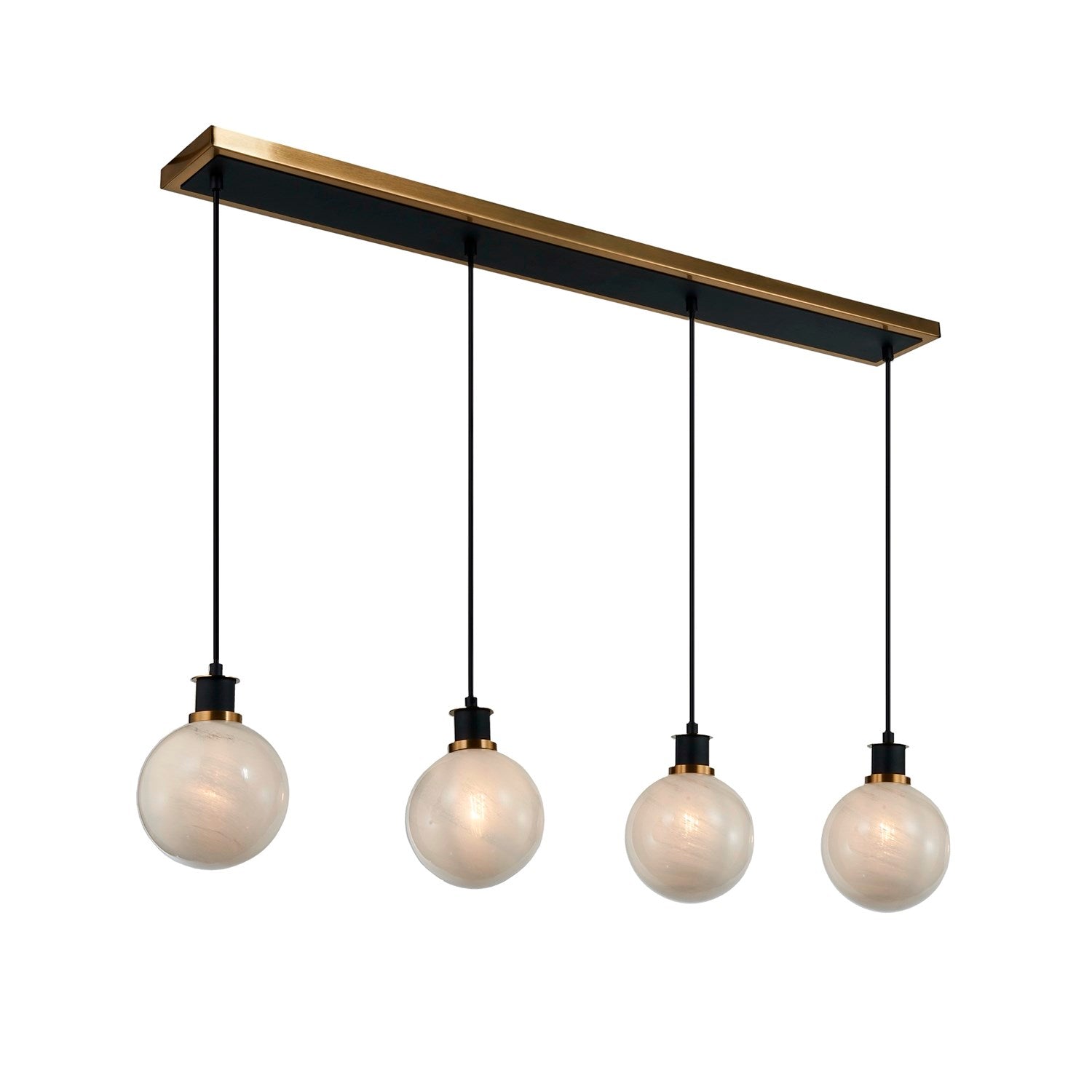 Collection 4-Light Island/Pool Table Black And Brushed Brass by Artcraft