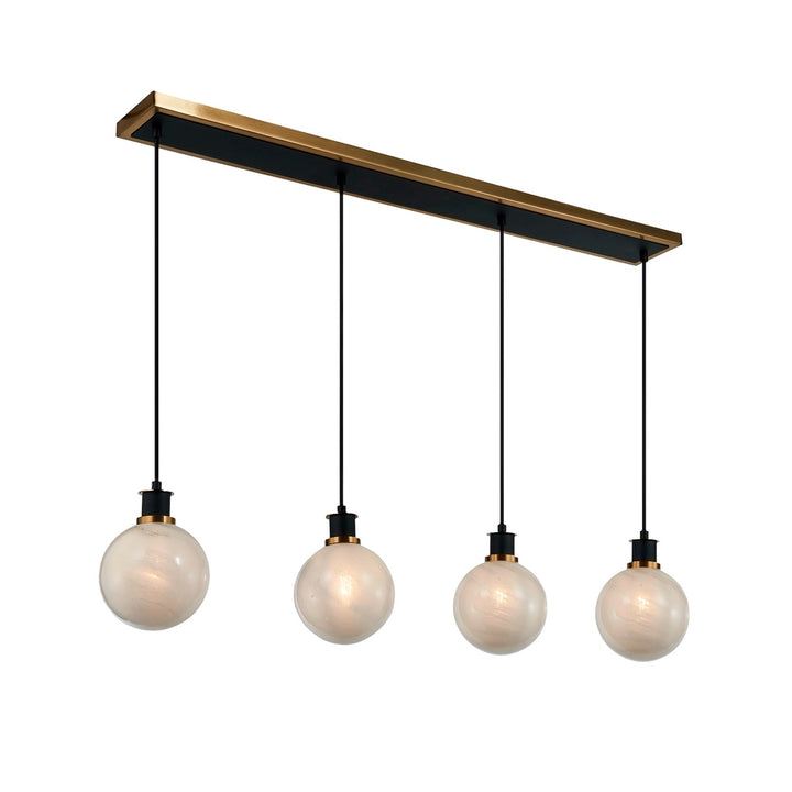Collection 4-Light Island/Pool Table Black And Brushed Brass by Artcraft