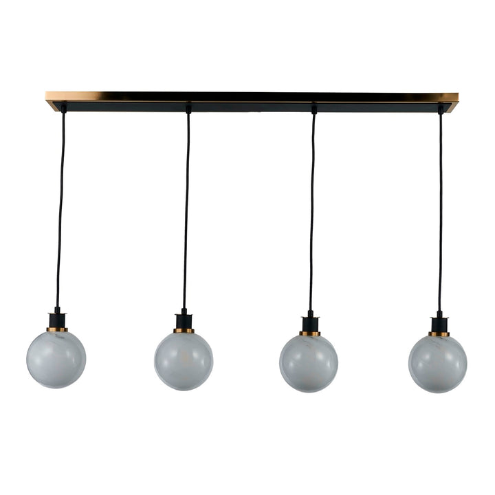Collection 4-Light Island/Pool Table Black And Brushed Brass
