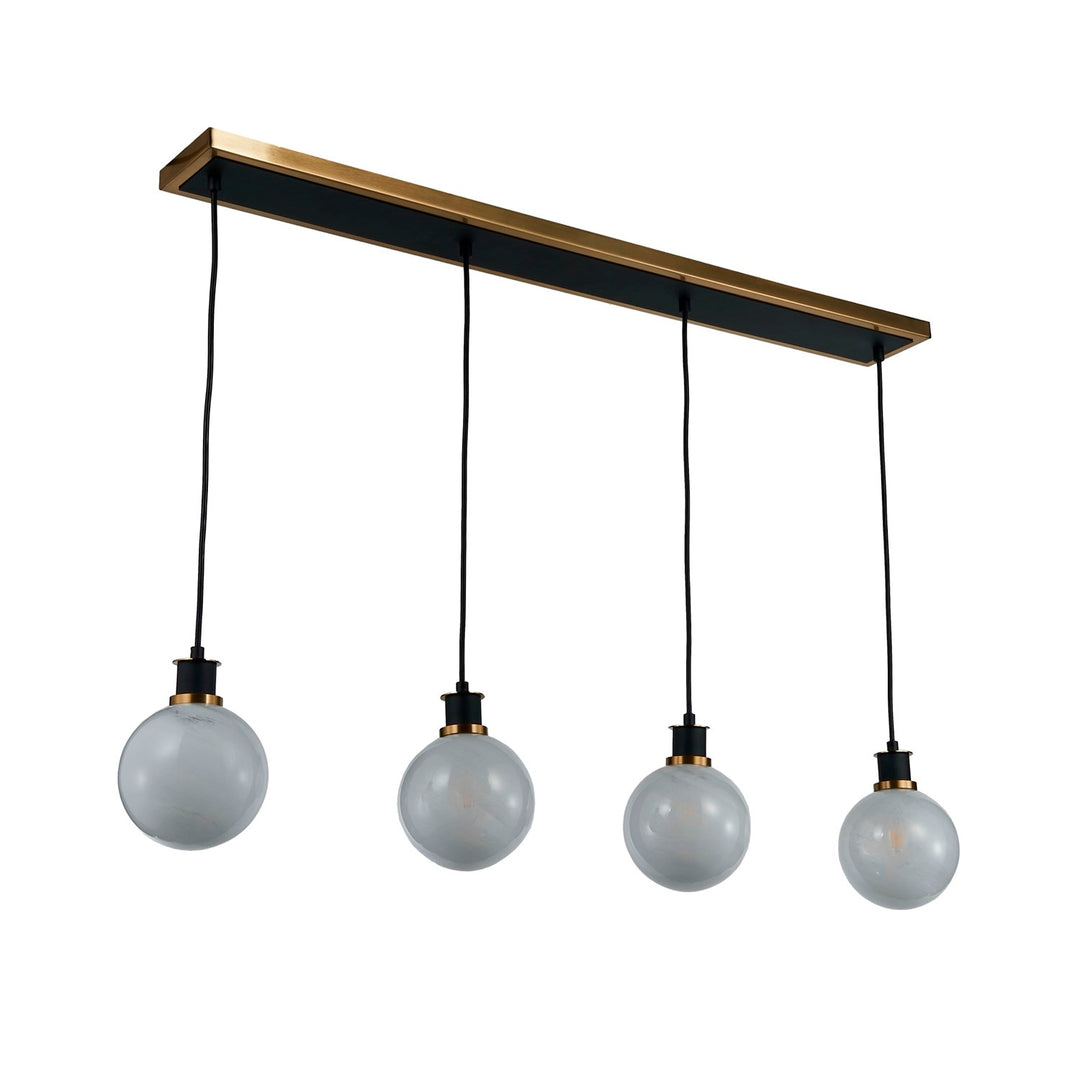 Collection 4-Light Island/Pool Table Black And Brushed Brass