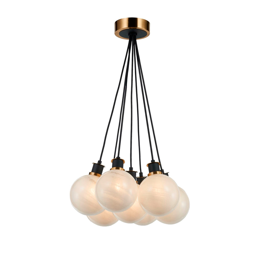 Collection 7-Light Pendant Black And Brushed Brass by Artcraft